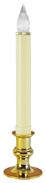 IMC Dixie Battery Operated LED Steady Window Candle with Brass Base, 9" (Qty 1)