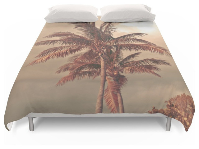 Retro Palm Tree Duvet Cover Tropical Duvet Covers And Duvet