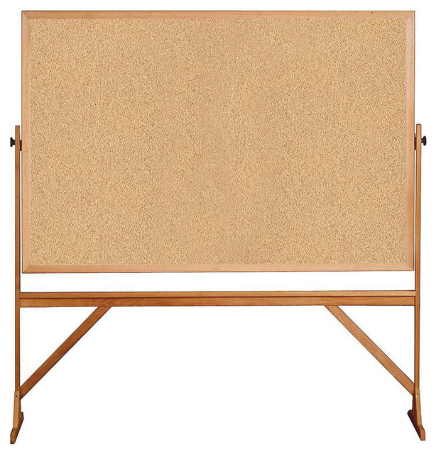 Ghent Reversible Cork Bulletin Board With Wood Frame, 3'x4