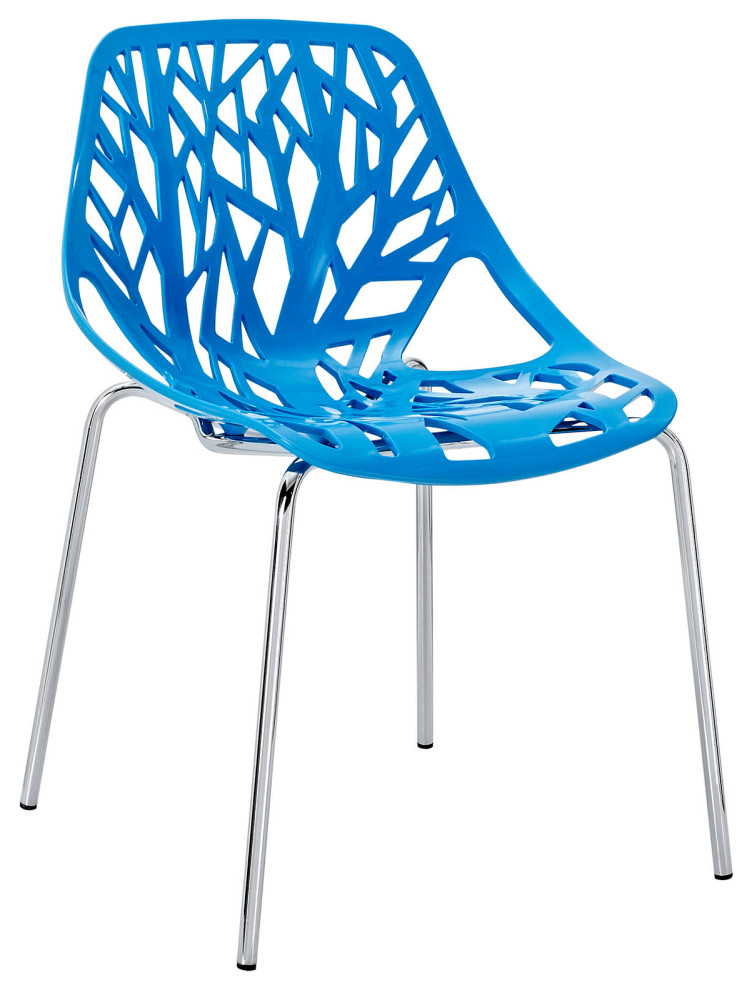 Stencil Dining Side Chair, Blue