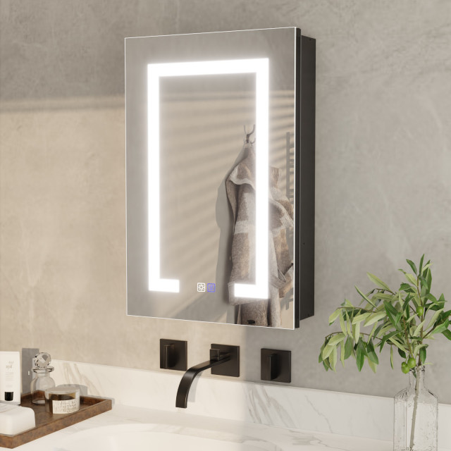 ExBrite LED Bathroom Medicine Cabinet with Mirrors, Defog, 16" X 24"\R ...