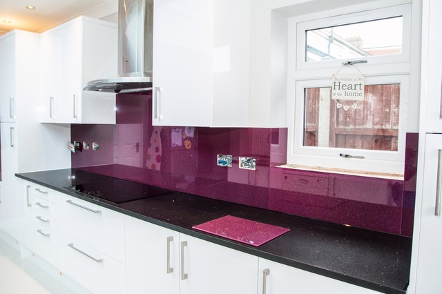 purple splashback kitchen
