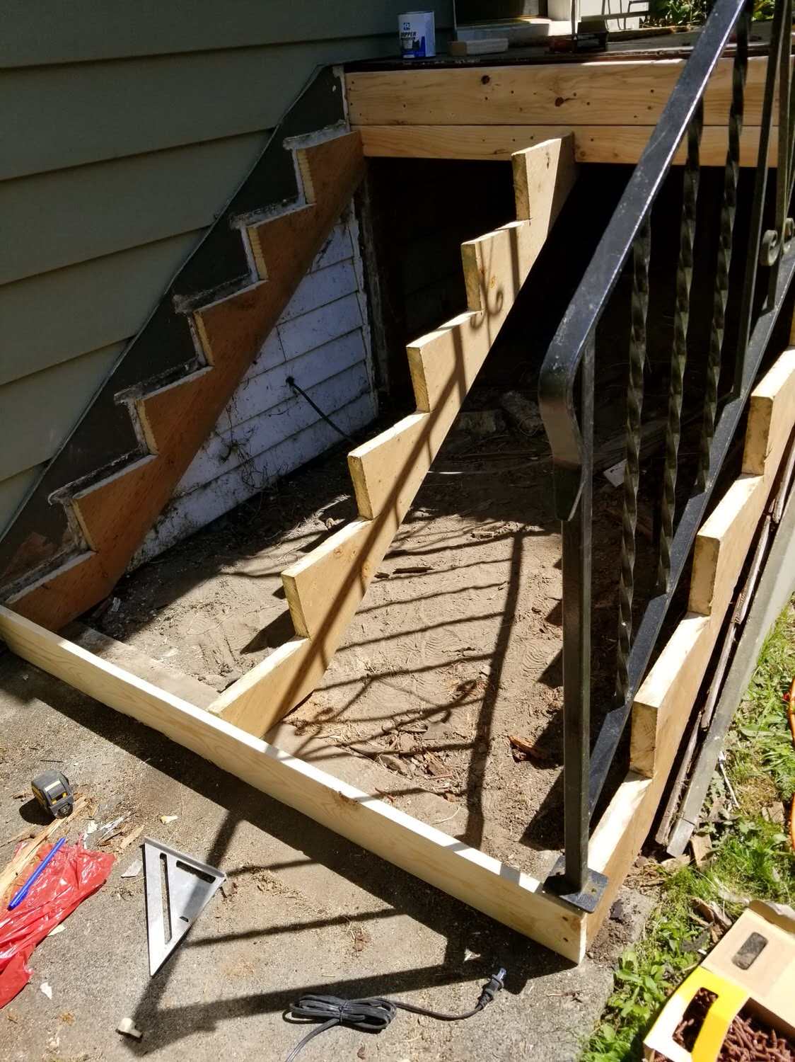 Outdoor Stair Riser Build