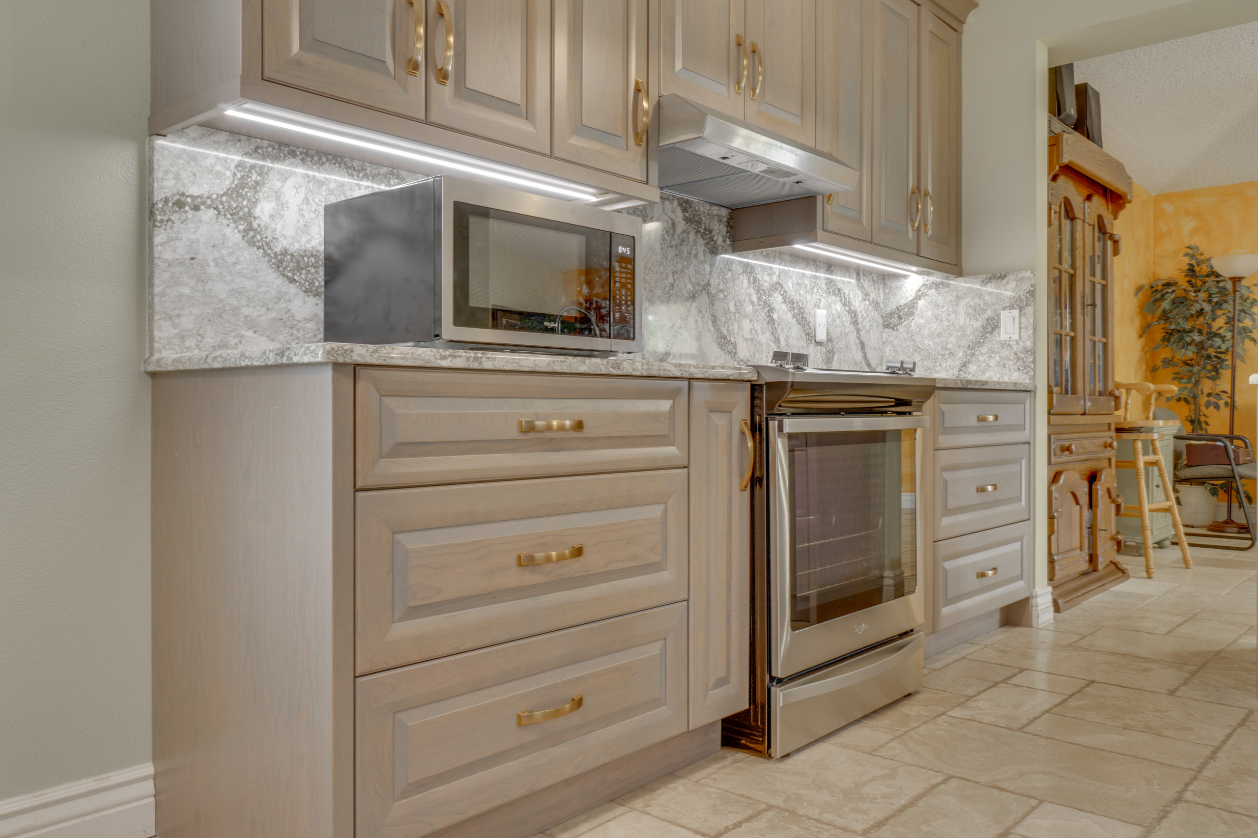 Raised Panel Cherry Kitchen Remodel in Grey Stain