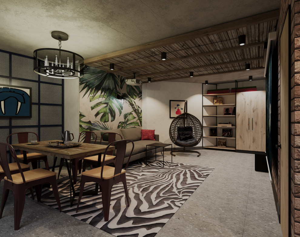 Зона для отдыхав цокольном этаже дома