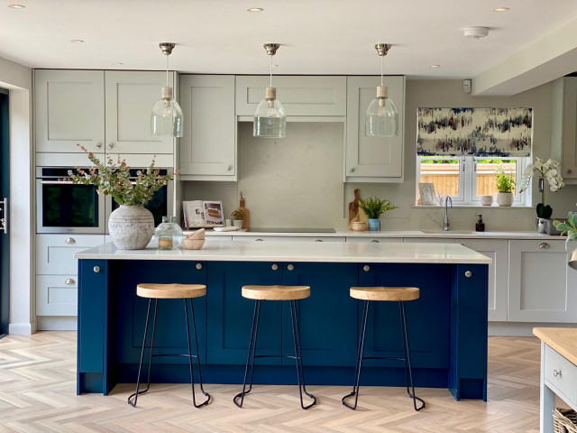 Open Plan Kitchen / Dining Rear Extension contemporaneo-cocina