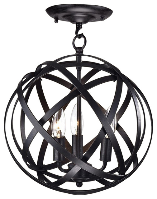 Metis 3 Light Semi Flush Globe Pendant Contemporary Flush