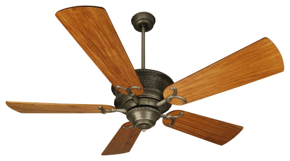 Riata 54" Ceiling Fan, Pewter Hand-Scraped Oak Blade ...