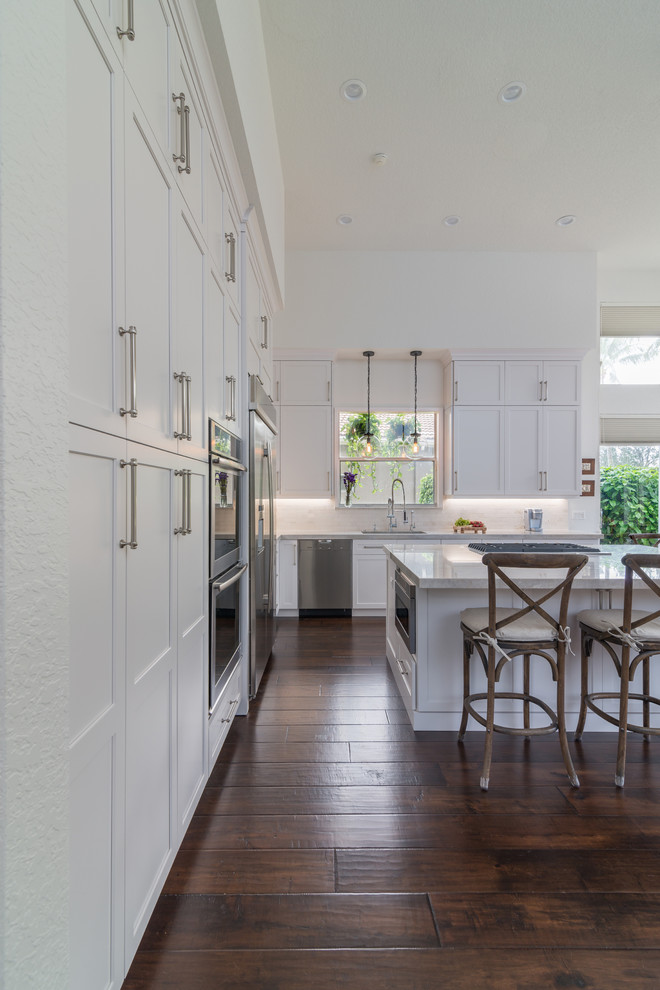 Inspiration for a transitional kitchen remodel in Miami