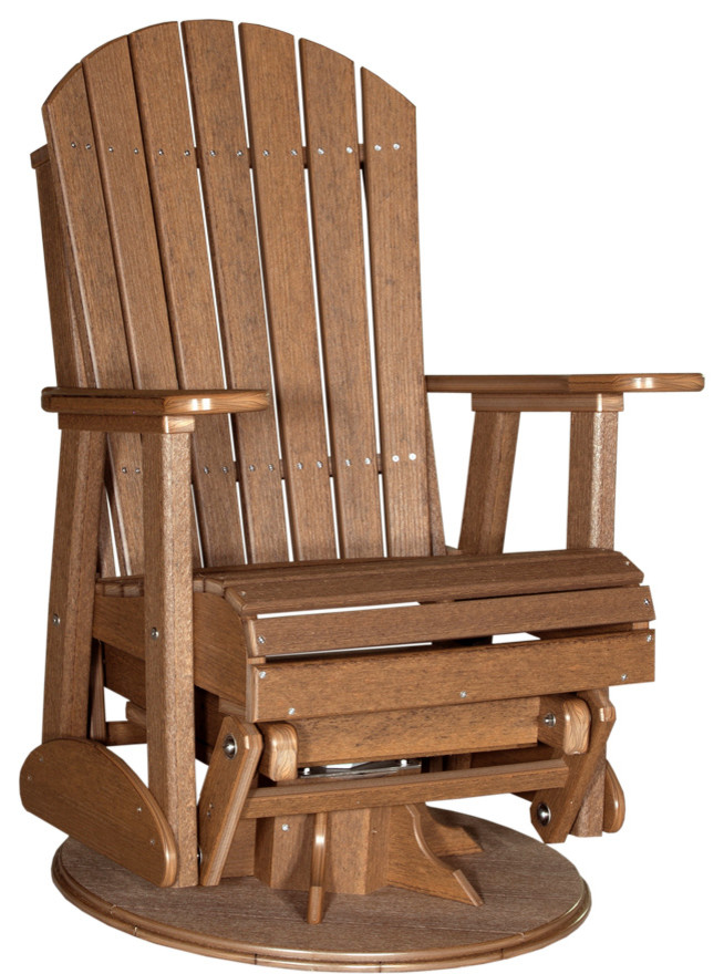 Adirondack Swivel Glider Chair in Premium Woodgrain Poly Lumber ...