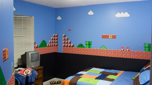 Video Game Theme Bedroom Walls Contemporary Kids