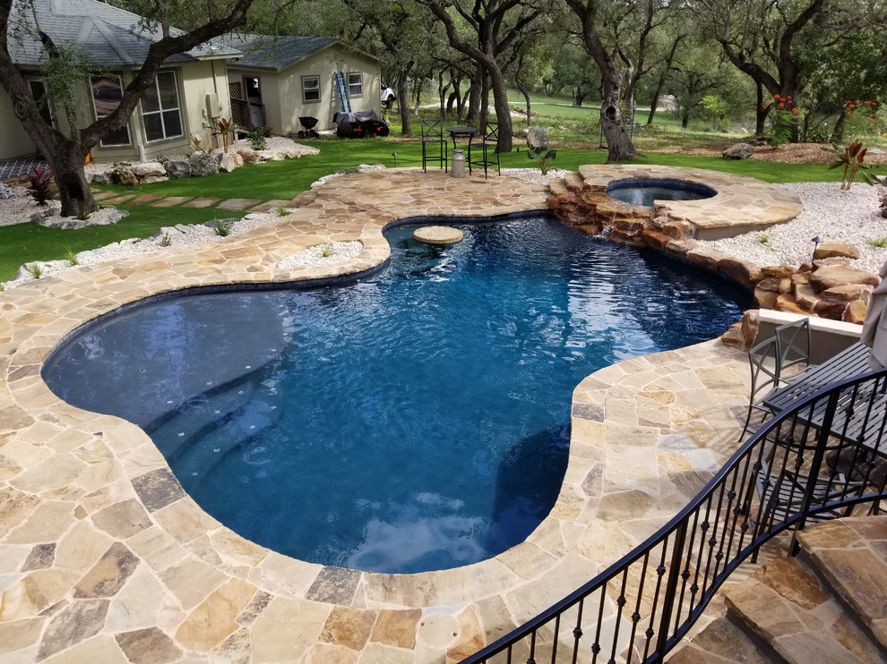 Cibolo View Rustic Swimming Pool & Hot Tub Austin by Cityview Pools Houzz IE