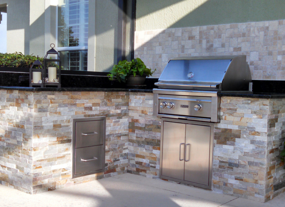 L Shaped Outdoor Kitchen