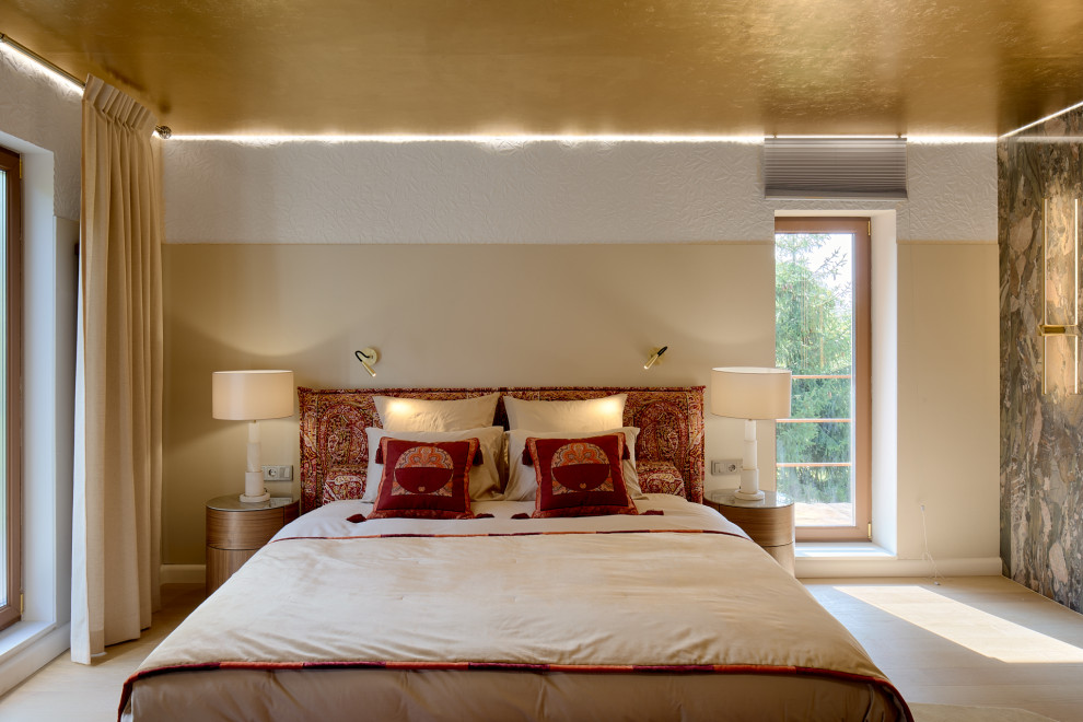 Мастер-спальня в розовом золоте