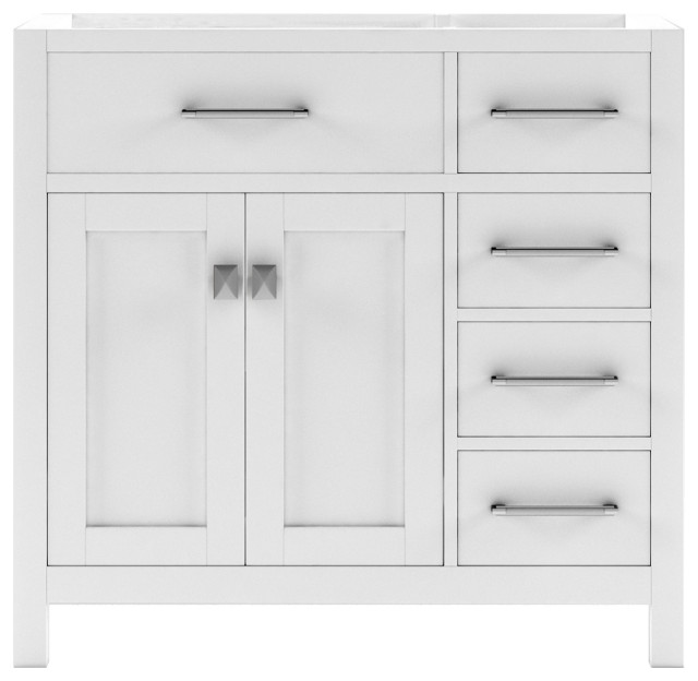 Caroline Parkway 36" Vanity, White, Drawers on the Right