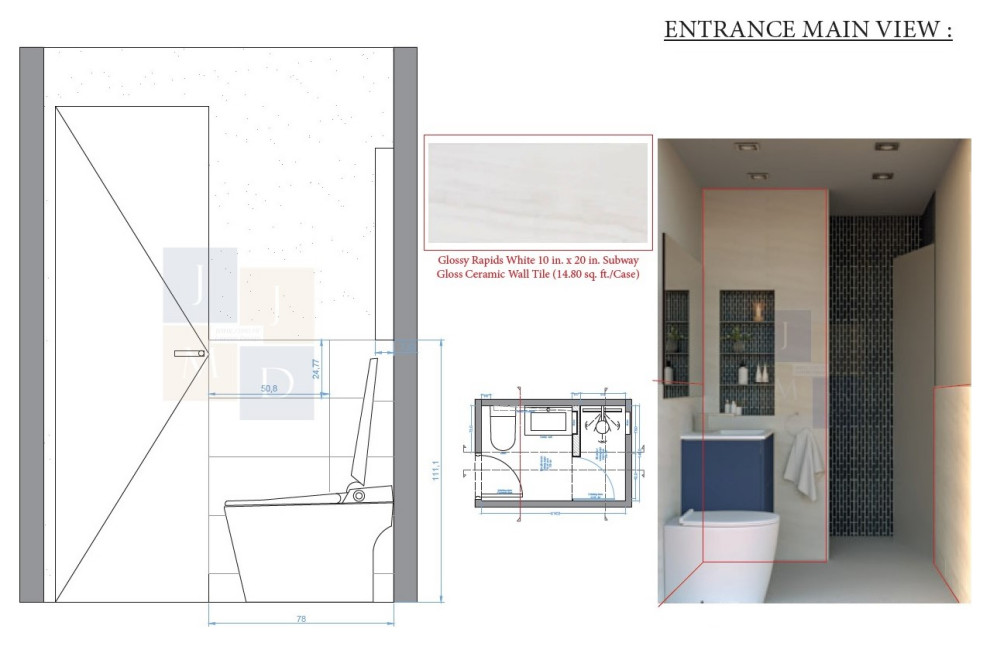 Rénovation de salle de bain - Visuel et coupe