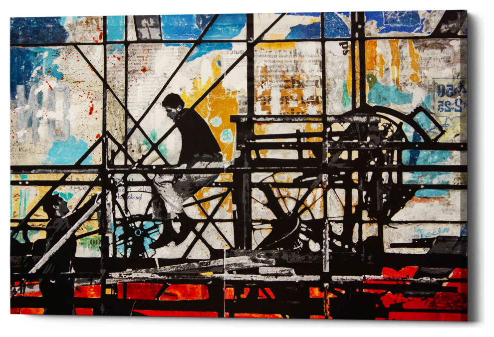 Epic Graffiti 'FOUR CORNERS' by DB Waterman, Giclee Canvas Wall Art, 60