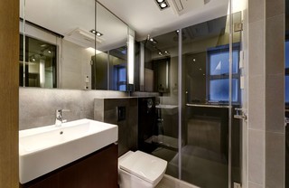 modern small warm apartment - contemporary - bathroom
