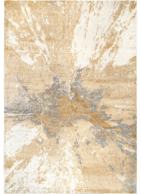 nuLOOM Contemporary Abstract Cyn Area Rug, Gold, 2'6"x12'