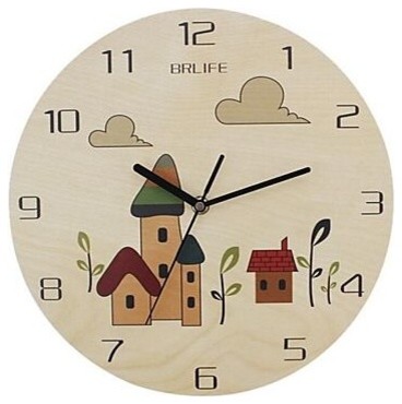 Originality Wall Clock Cartoon Wooden Room Mute LC1093