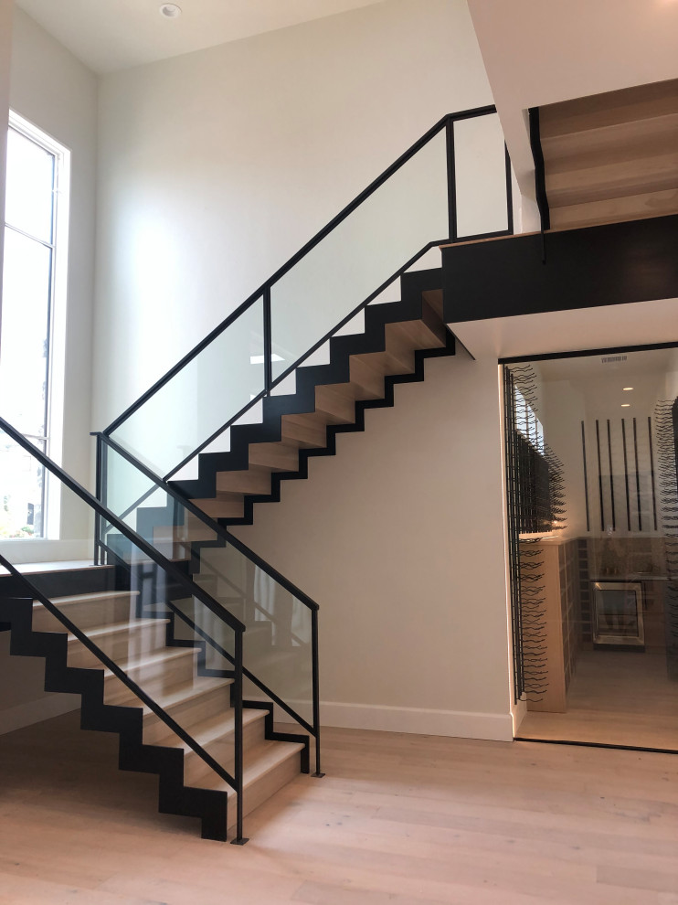 Inspiration for a modern staircase remodel in Oklahoma City