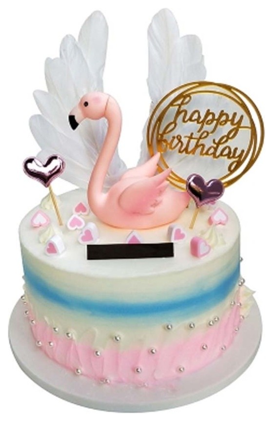 Creative Birthday Cake Model Pretend Flamingo Cake Decoration