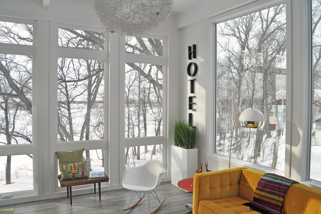 1958 Mid Century Modern Remodel- Sunroom Conversion retro-dagligstue