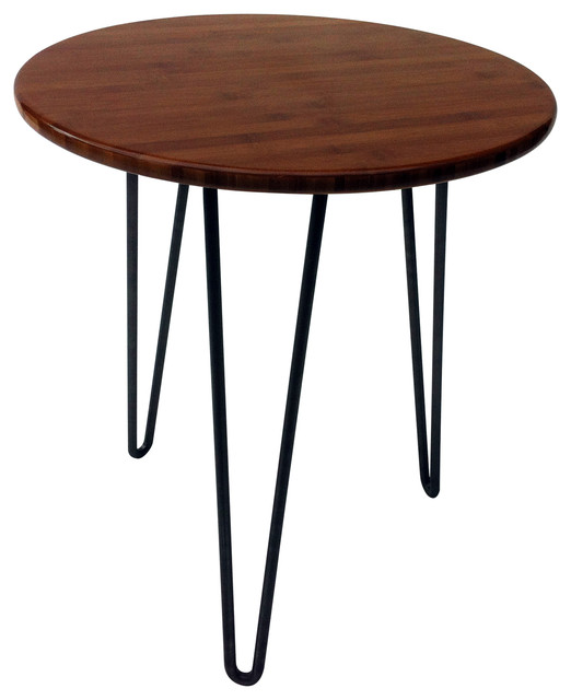 Mid Century Modern Round Caramelized Bamboo Side Table Modern Side Tables And End Tables By Studio 1212