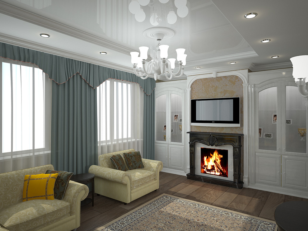 Гостиная с камином