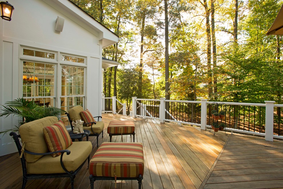 Design ideas for a large traditional backyard deck in DC Metro with no cover.