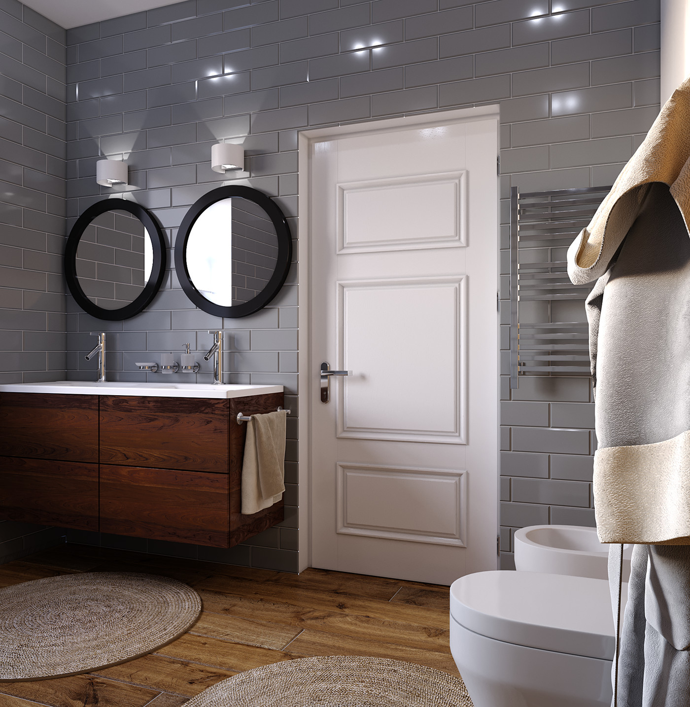 Дизайн интерьера ванной комнаты в скандинавской стиле в г. Калининград