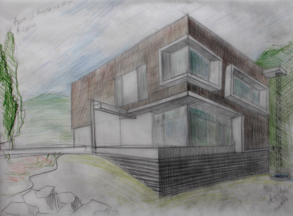 Размышление с карандашом - наброски, малоэтажные частные дома и таунхаусы