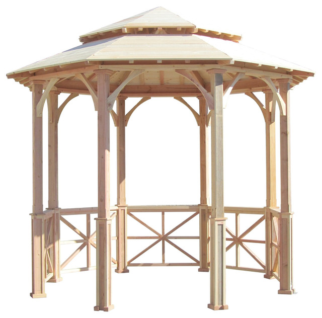 SamsGazebos 10' Octagon English Cottage Garden Gazebo, TwoTiered Roof