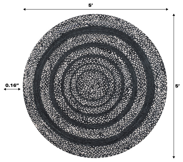 Area Rug Abyss Abyss Braided Bohemian Coastal Round Jute Area Rug, 6' Round - Tropical ...