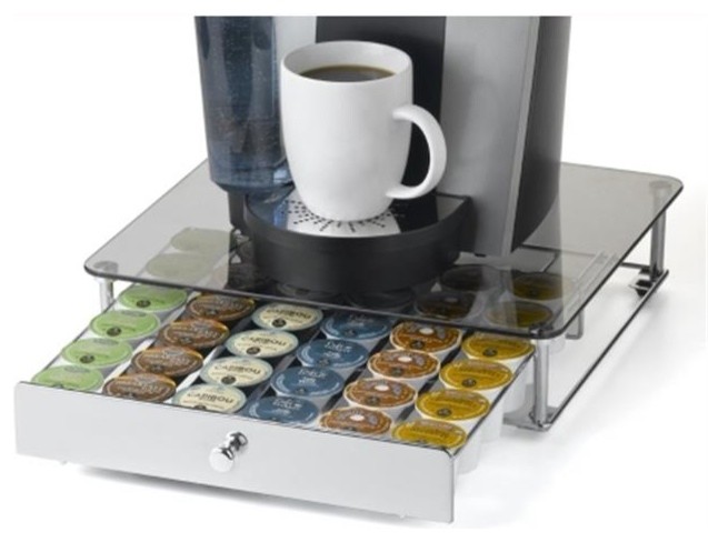 Nifty Keurig Brewed Glass Top K Cup Stroage Drawer Contemporary Nifty Keurig Brewed Glass Top K Cup Stroage Drawer Contemporary Coffee And Tea Maker Accessories By Unbeatable Inc