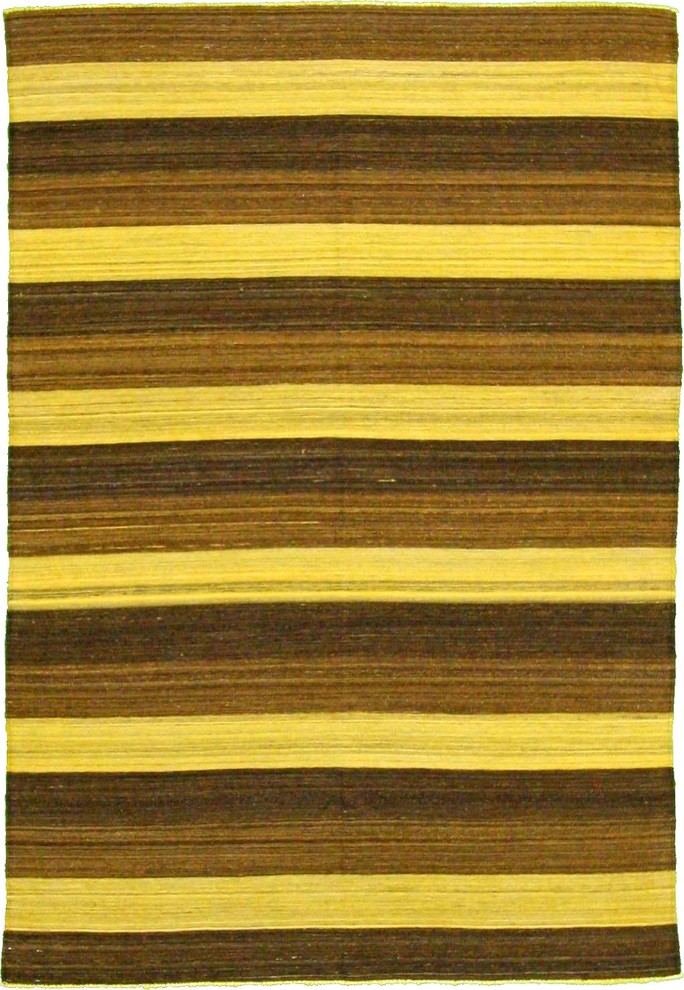 6' 1 x 8' 9 Striped Modern Kilim Rug - SKU: 22139459