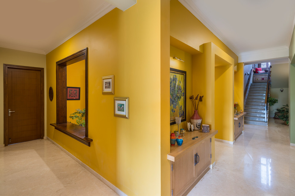Design ideas for an eclectic hallway in Bengaluru.