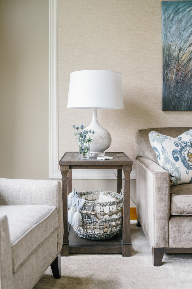 Transitional living room photo in Minneapolis