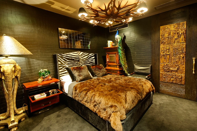 African Safari eclectic-bedroom