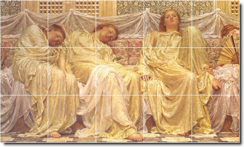 Albert Moore Women Painting Ceramic Tile Mural #14, 40"x24"