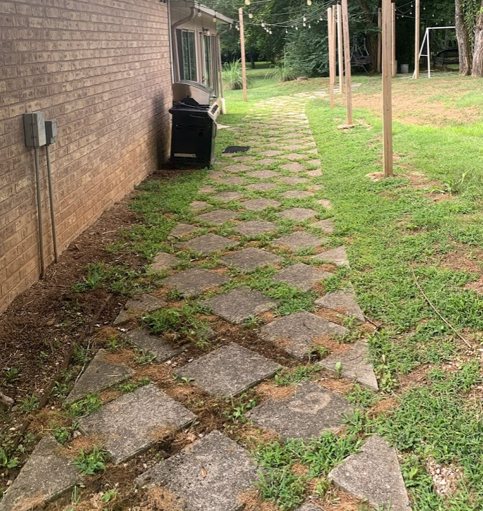 Backyard Pathway Before