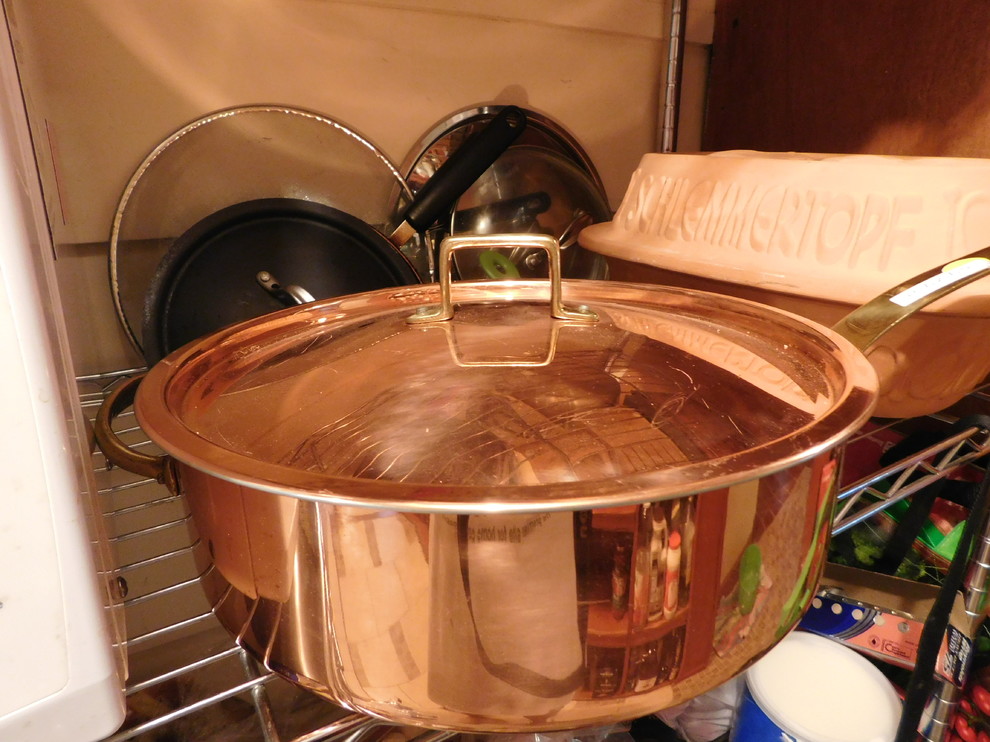 Sold at Auction: Calphalon Copper 6-Qt Stock Pot & 1.5-Qt Saucepan