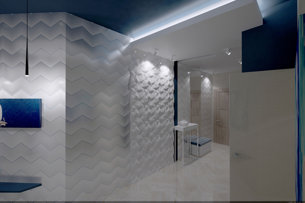 Дизайн проект квартиры в городе Сочи, минимализм морской