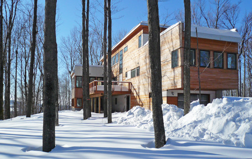 have your flat roof and your snow too - maine homes by
