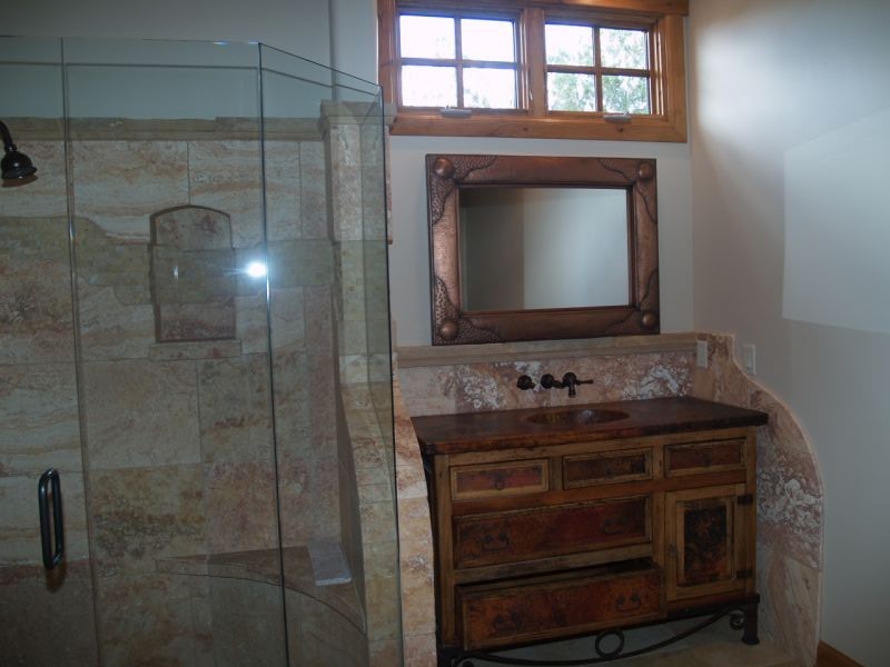 Inspiration for a rustic bathroom remodel in Phoenix