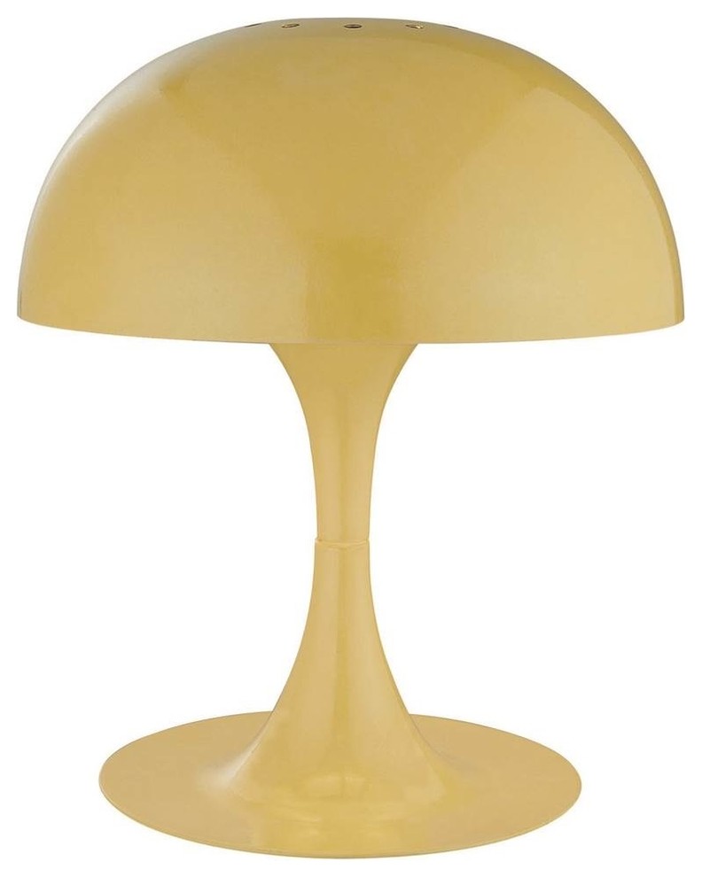 Table Lamp With Yellow Metal Shade