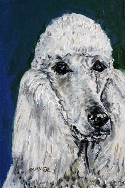 poodle painting on canvas
