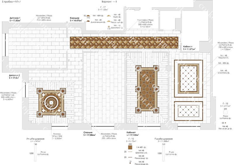 Художественные пробковые полы в интерьере квартиры, Санкт-Петербург