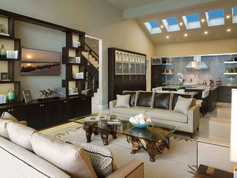 Inspiration for a transitional family room in Orlando.