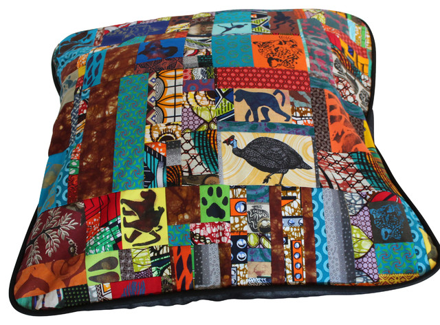 Patchwork Quilt African Square Pillow Case 26 Cover Block Print